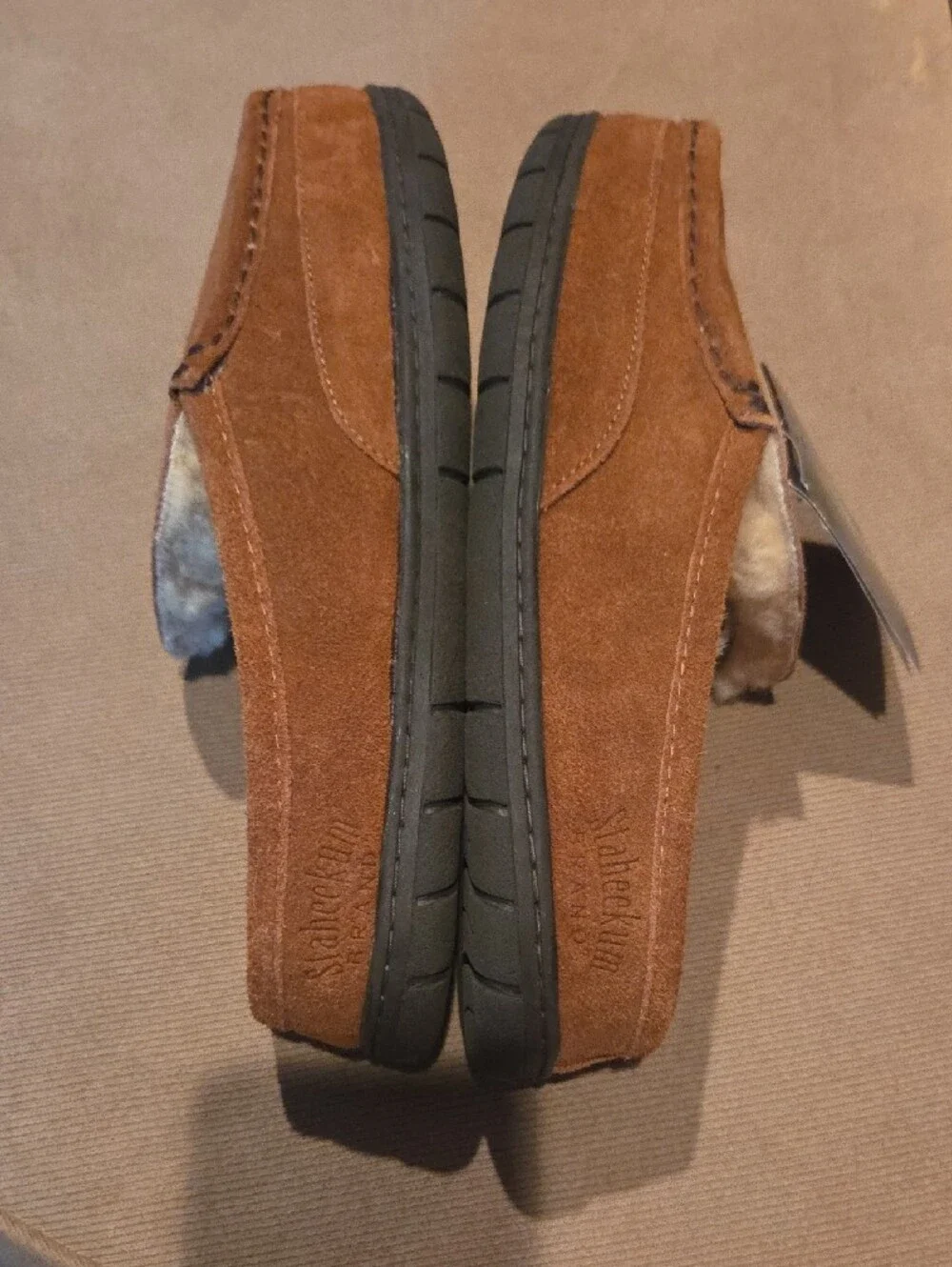 NWT Staheekum Brown Suede Atlas  Slippers with Shearling Lining 10M